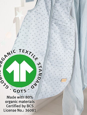 ROBA Organic Gigoteuse Bébé "Lil Planet" - Sac de Couchage D'été - Bleu Clair