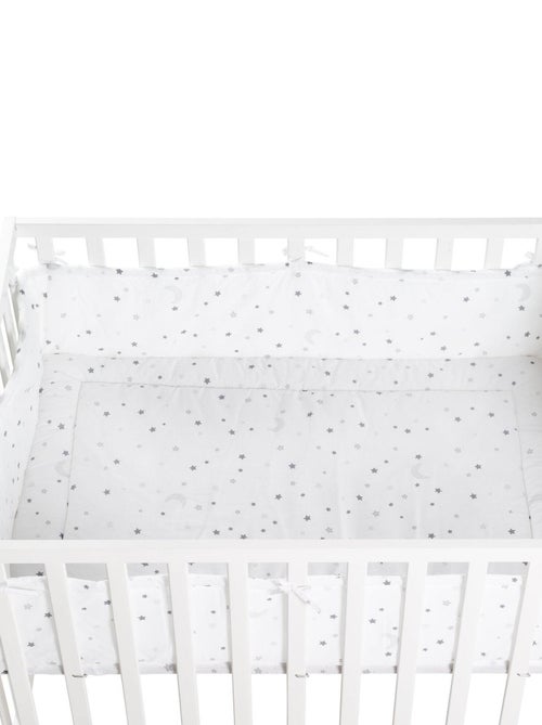 ROBA Parc bébé 75 x 100 cm + Tapis de Parc "Sternenzauber" - Bois Blanc - Kiabi