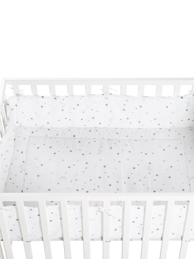 ROBA Parc bébé 75 x 100 cm + Tapis de Parc "Sternenzauber" - Bois Blanc Blanc - Kiabi