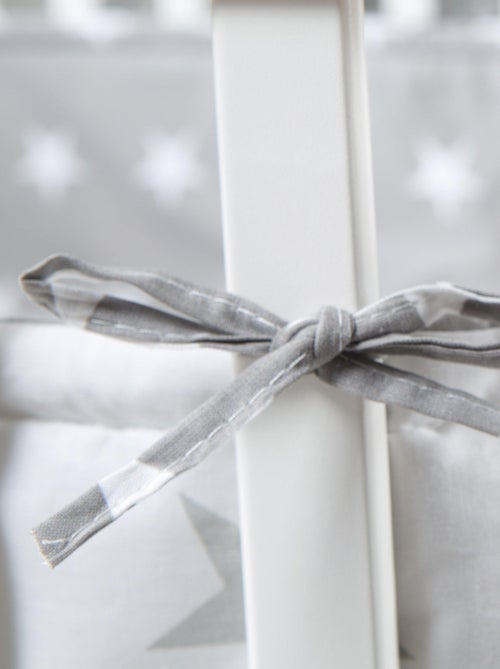 ROBA Parc Bébé en Bois 100x100 "Little Stars" + Tapis de Parc Bébé et Roues à Freins - Blanc - Kiabi