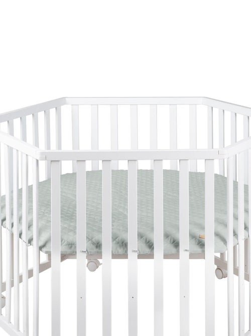 ROBA Parc Bébé Hexagonal ROBA Style + Tapis de Parc en Vert Givré - Bois Blanc - Kiabi