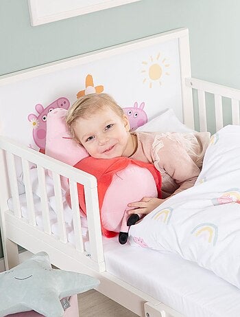 ROBA Parure de Lit Bébé 'Peppa Pig' 100 x 135 cm - 2 Pièces - Motif Arc-en-Ciel - Rose - Gris