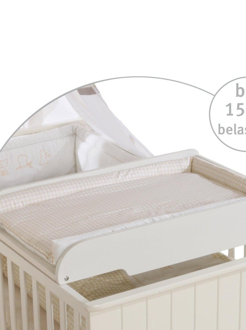 ROBA Plan À Langer + Matelas "Vichy Beige" - À Mettre Sur Le Dessus Des Lits De Bébé Blanc - Kiabi