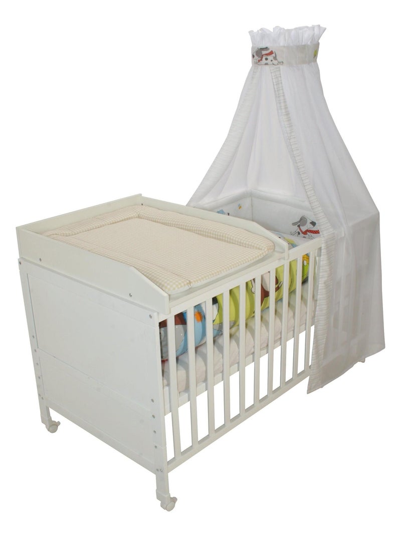 ROBA Plan À Langer + Matelas "Vichy Beige" - À Mettre Sur Le Dessus Des Lits De Bébé Blanc - Kiabi