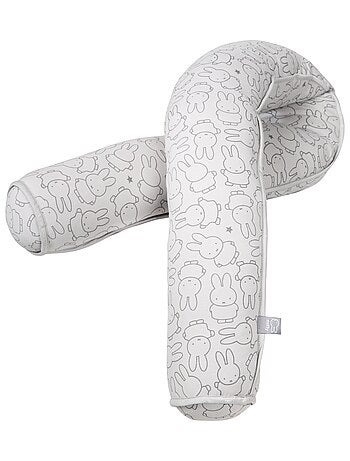 ROBA Serpent de lit bébé miffy® - 170 cm - Convient comme coussin d'allaitement - Gris clair