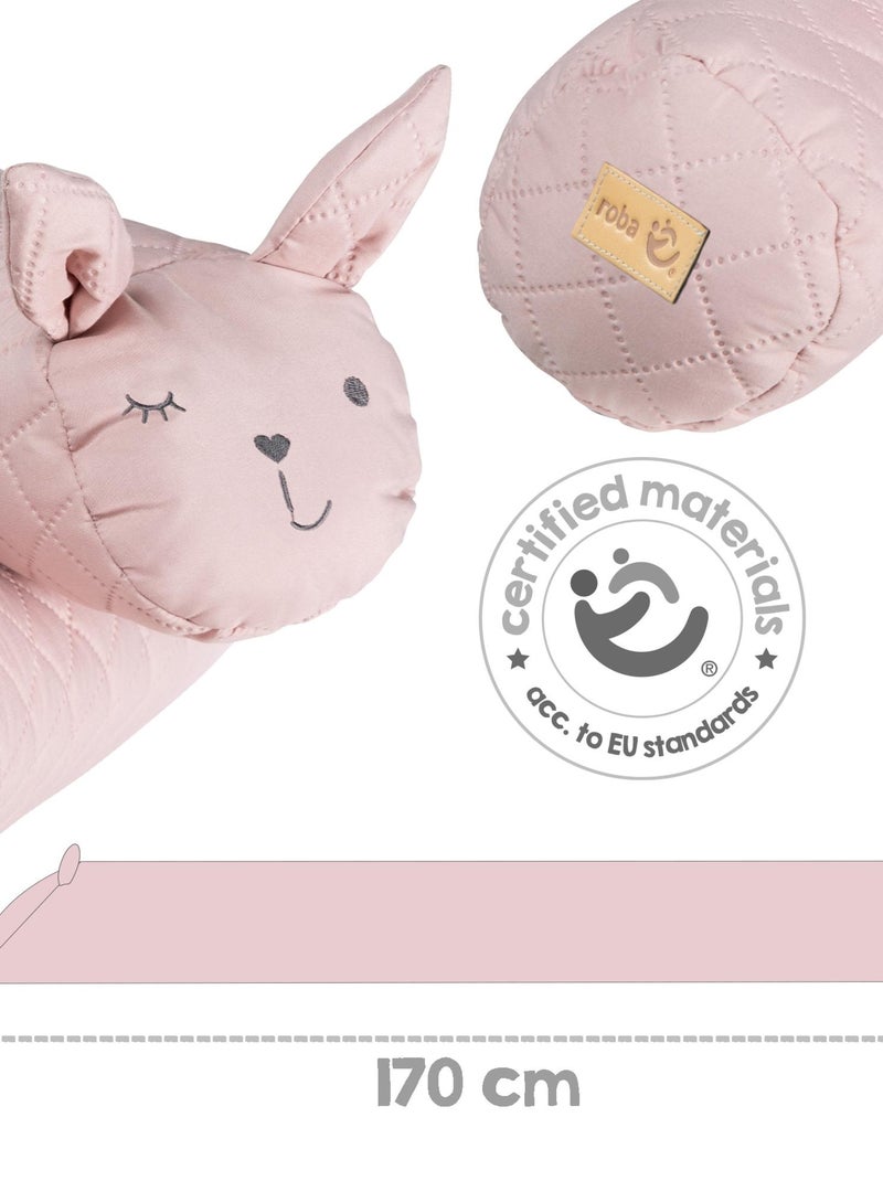 ROBA Serpent de Lit Bébé "roba Style" - 170 cm - Avec Visage De Lapin - Rose Rose - Kiabi