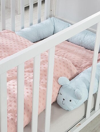 ROBA Serpent de Lit Bébé "roba Style" - 170 cm - Avec Visage d'Ours - Bleu Clair