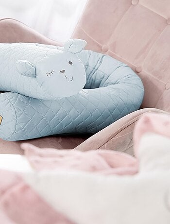 ROBA Serpent de Lit Bébé "roba Style" - 170 cm - Avec Visage d'Ours - Bleu Clair