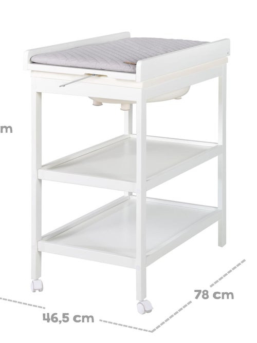 ROBA Table à Langer avec Baignoire Bébé 2en1 + Matelas à Langer Hydrofuge roba Style Gris - Kiabi