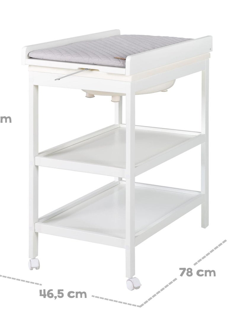 ROBA Table à Langer avec Baignoire Bébé 2en1 + Matelas à Langer Hydrofuge roba Style Gris Blanc Gris - Kiabi