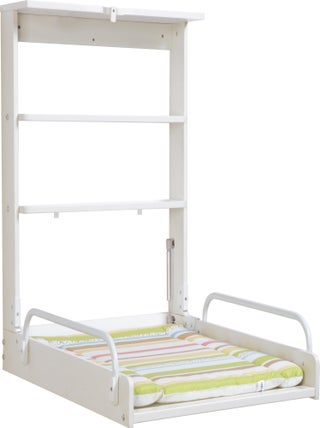 ROBA Table À Langer Murale + Matelas À Langer "Dschungelbaby" - Blanc