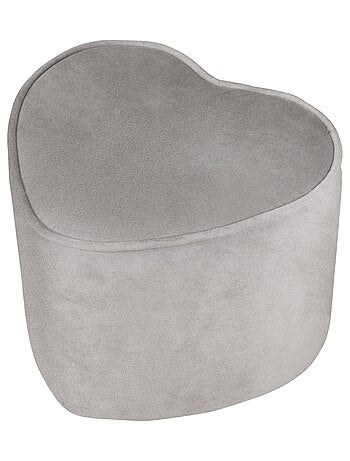 ROBA Tabouret en Forme de Coeur pour Chambre Enfant "Lil Sofa" - en Velours Doux - Rose