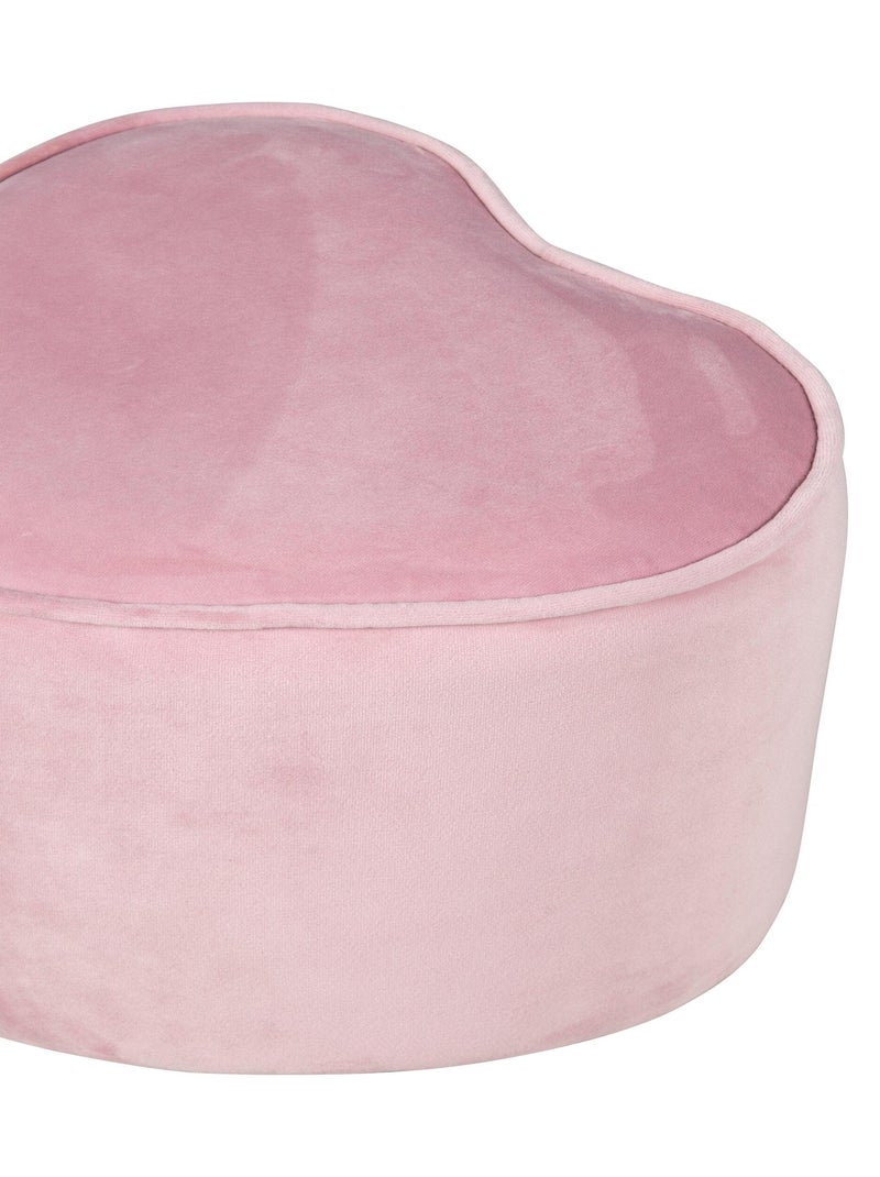 ROBA Tabouret en Forme de Coeur pour Chambre Enfant "Lil Sofa" - en Velours Doux - Rose Rose - Kiabi