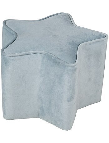 ROBA Tabouret en Forme d'Étoile pour Chambre Enfant "Lil Sofa" - en Velours Doux - Gris