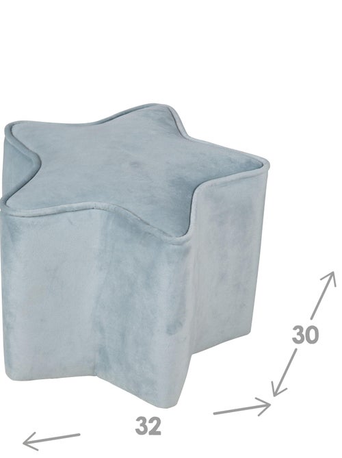 ROBA Tabouret en Forme d'Étoile pour Chambre Enfant "Lil Sofa" - en Velours Doux - Bleu Clair - Kiabi