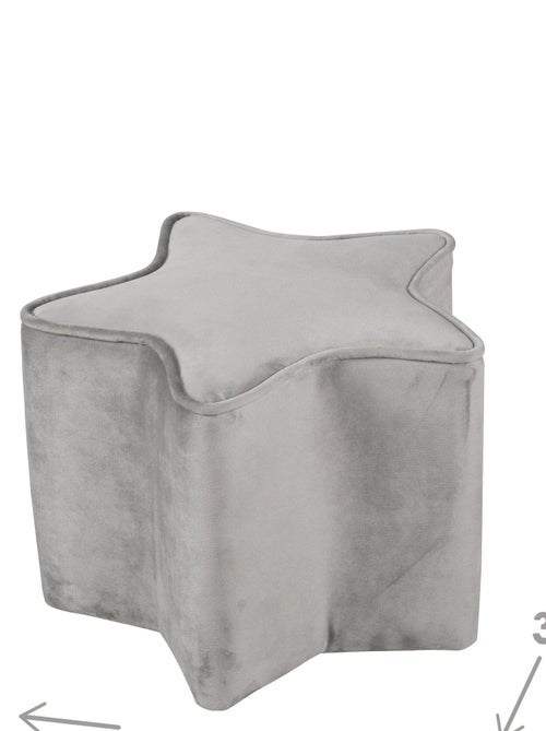 ROBA Tabouret en Forme d'Étoile pour Chambre Enfant "Lil Sofa" - en Velours Doux - Gris - Kiabi