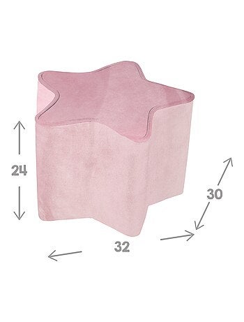 ROBA Tabouret en Forme d'Étoile pour Chambre Enfant "Lil Sofa" - en Velours Doux - Gris