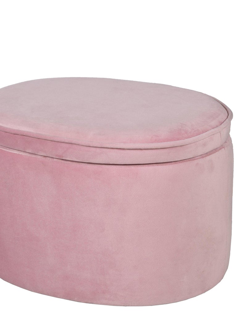ROBA Tabouret Ovale en Velours pour Chambre Enfant "Lil Sofa" - Avec Coffre de Rangement - Rose Rose - Kiabi