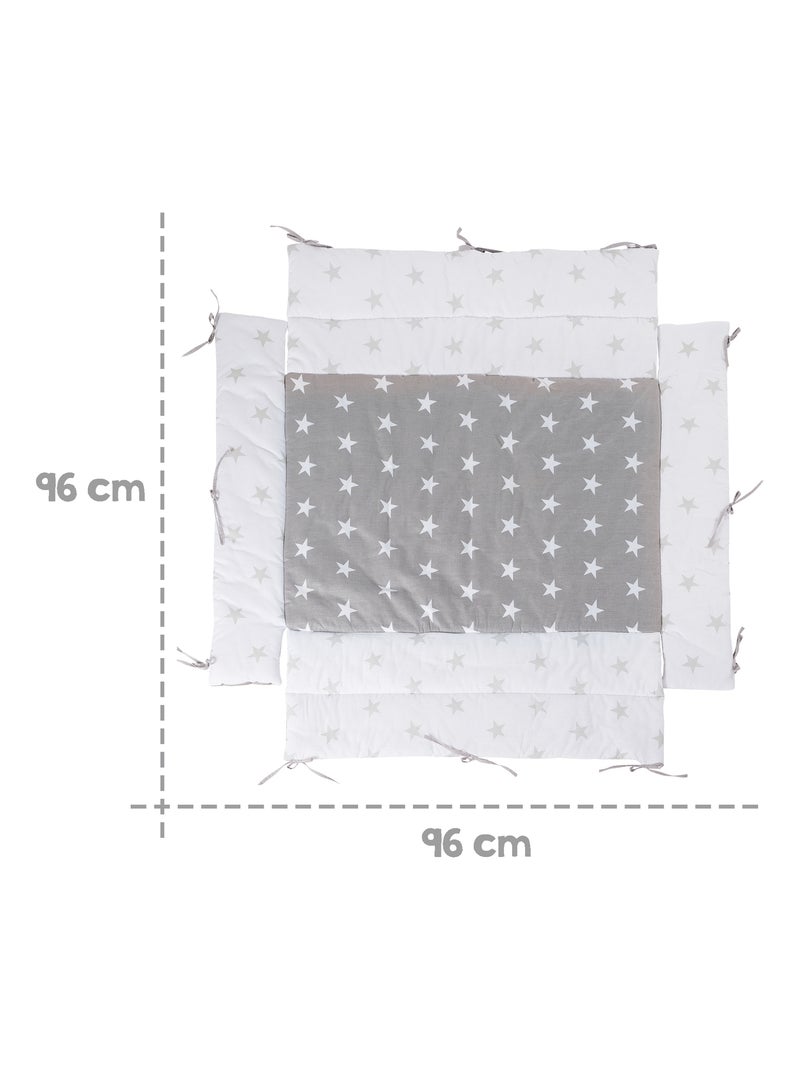 ROBA Tapis de Parc Universel avec Bords Little Stars - Imprimé Étoile Blanc Gris - Kiabi