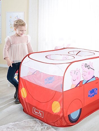 ROBA Tente de Jeu pour Enfant 'Peppa Pig' - Tente Pop Up en Forme de Voiture - Rouge - Blanc