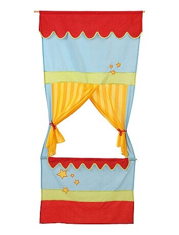 ROBA Théâtre de Porte en Tissu Lavable - Castelet de Marionnettes à Suspendre - Multicolore - Kiabi