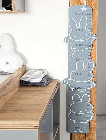 ROBA Toise "miffy®" – Échelle jusqu'à 150 cm pour enfant – Blanc/gris