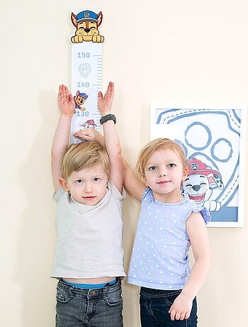 ROBA Toise Murale pour la Chambre d'Enfant 'Paw Patrol' - de 70 à 150 cm - Motif Chiens - Bleu-Gris