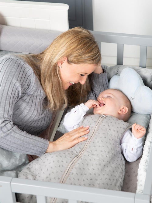 ROBA Tour de Lit Bébé - Lil Planet - Coton Bio - Gris Argenté - Kiabi