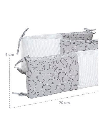ROBA Tour de Lit Bébé "safe asleep®" - Air Plus "miffy®" - Gris