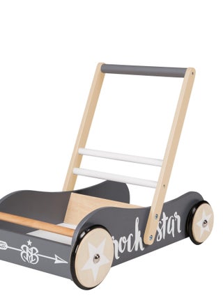 ROBA Trotteur Bébé "Rock Star Baby 3" en Bois - avec Frein - Hauteur Poignée 45 cm