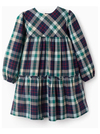Robe 100% coton, écossais NOËL