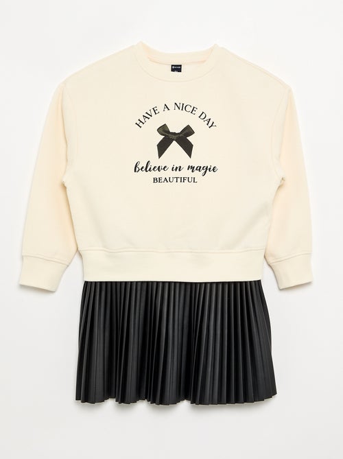 Robe 2 en 1 - Sweat + jupe plissée - Kiabi Robe 2 en 1 - Sweat + jupe plissée - Kiabi
