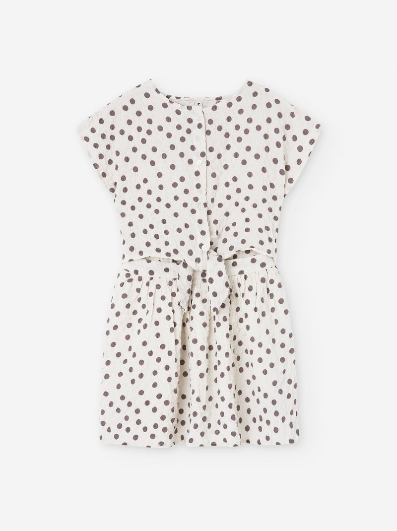 Robe 2 en 1 à Pois Tissu Froissé Blanc Ecru - Kiabi