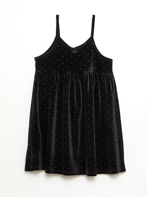 Robe 2 en 1 en velours avec strass - Kiabi