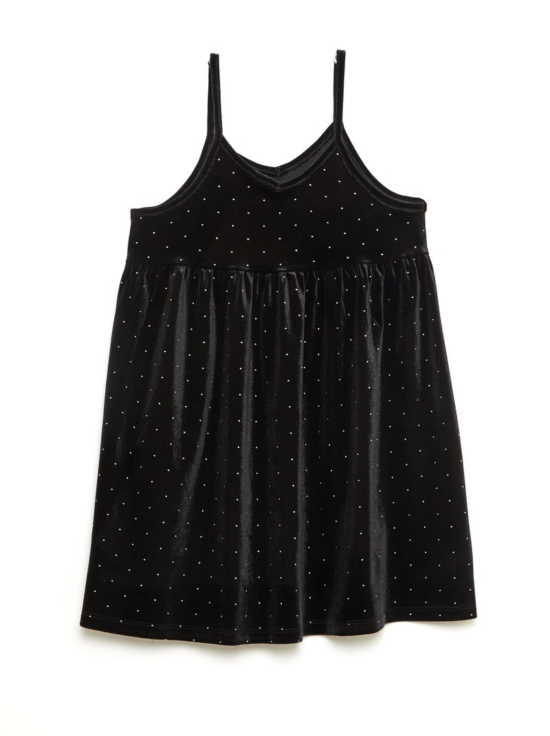 Robe 2 en 1 en velours avec strass Noir - Kiabi