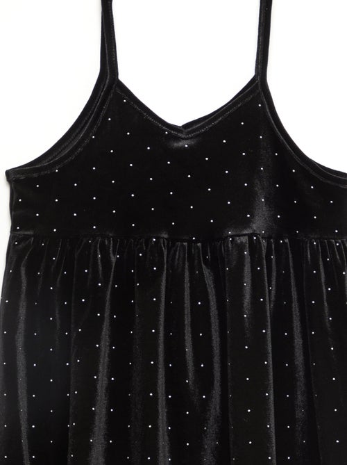 Robe 2 en 1 en velours avec strass - Kiabi