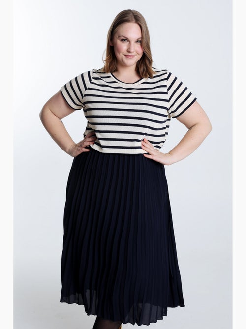 Robe 2 en 1 marinière et bas plissé PAPRIKA - Kiabi