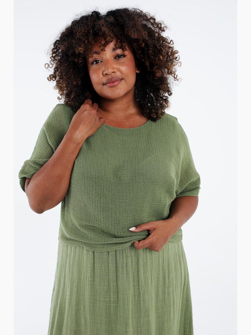 Robe 2en 1 en gaze de coton unie PAPRIKA - Kiabi