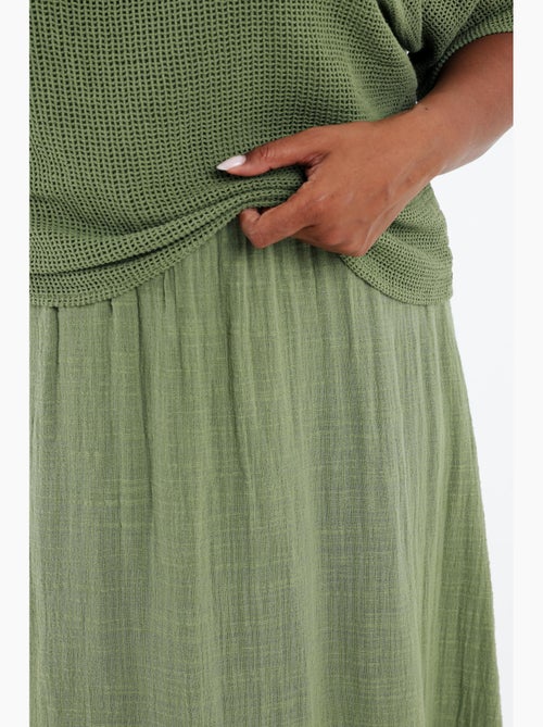 Robe 2en 1 en gaze de coton unie PAPRIKA - Kiabi