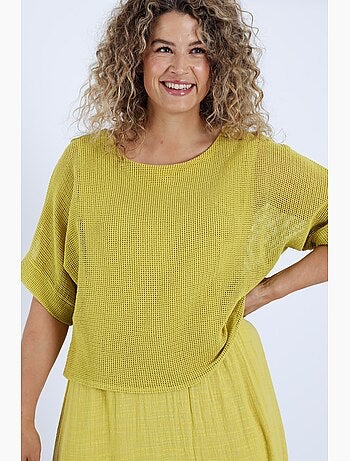 Robe 2en 1 en gaze de coton unie PAPRIKA