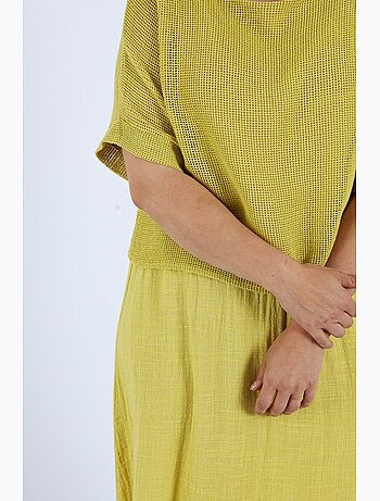 Robe 2en 1 en gaze de coton unie PAPRIKA