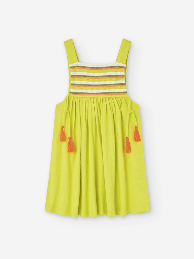 Robe à Bretelles à Rayures et Breloques Vert clair - Kiabi