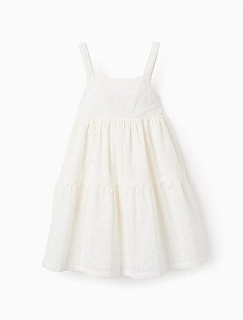 Robe à Bretelles avec Broderie Anglaise