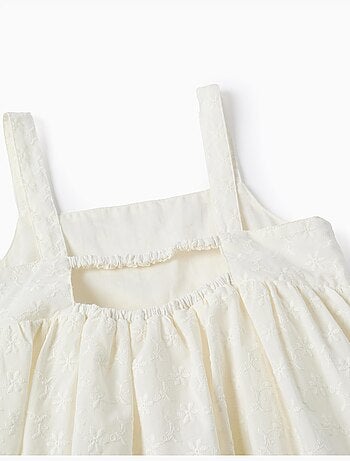 Robe à Bretelles avec Broderie Anglaise