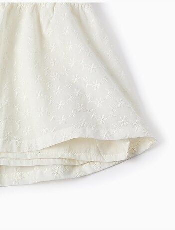 Robe à Bretelles avec Broderie Anglaise