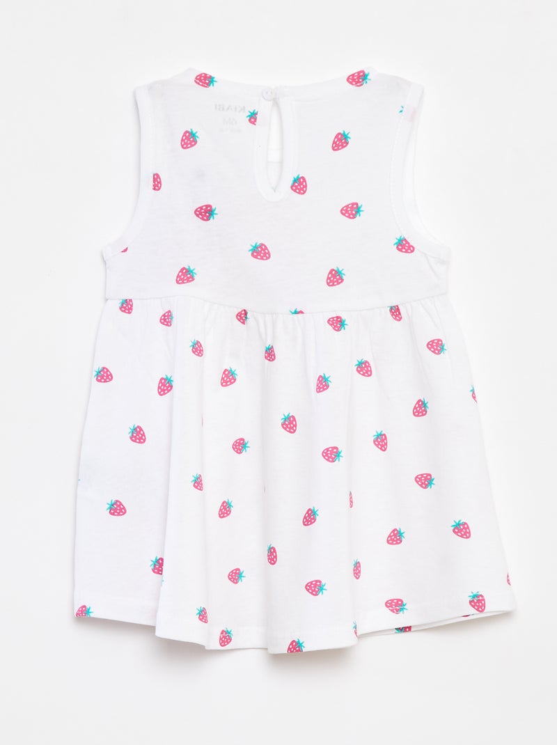 Robe à bretelles avec imprimé Blanc - Kiabi
