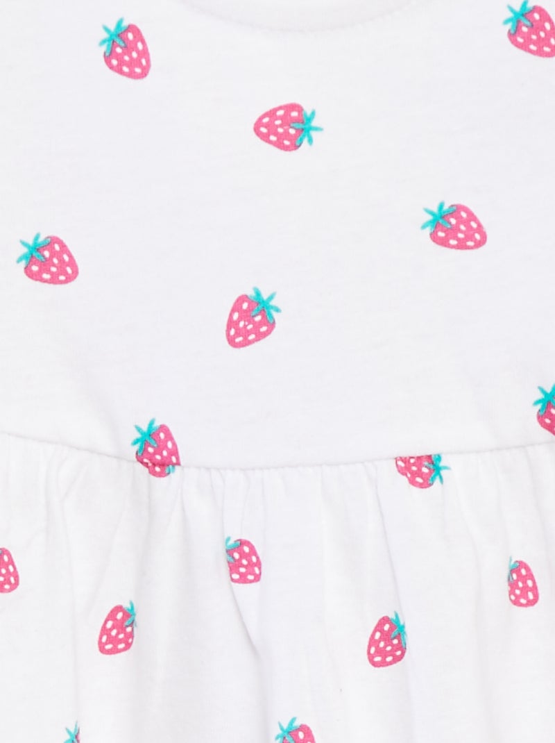 Robe à bretelles avec imprimé Blanc - Kiabi