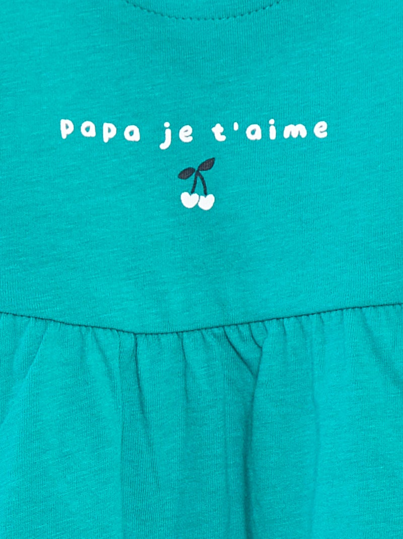 Robe à bretelles avec imprimé Vert - Kiabi