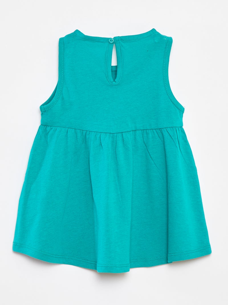 Robe à bretelles avec imprimé Vert - Kiabi