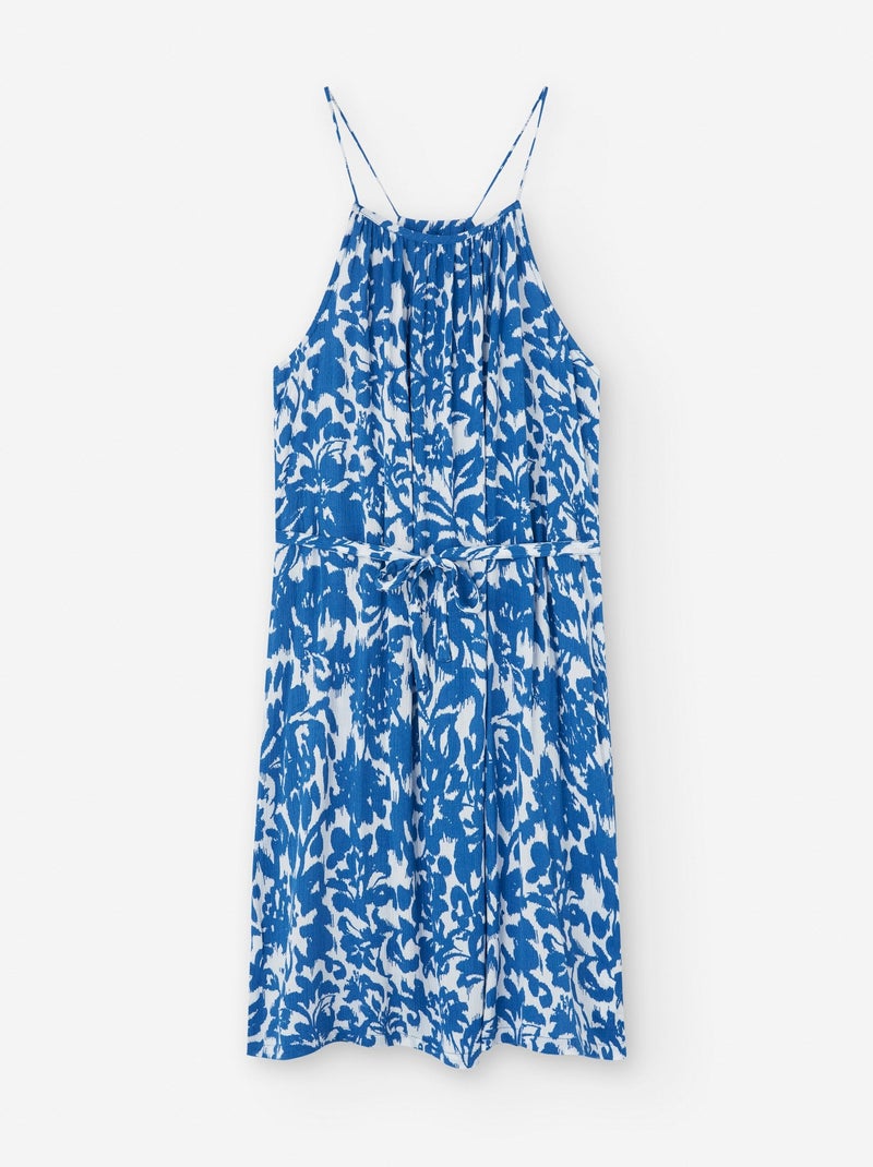 Robe à Bretelles avec Motif Floral Bleu - Kiabi